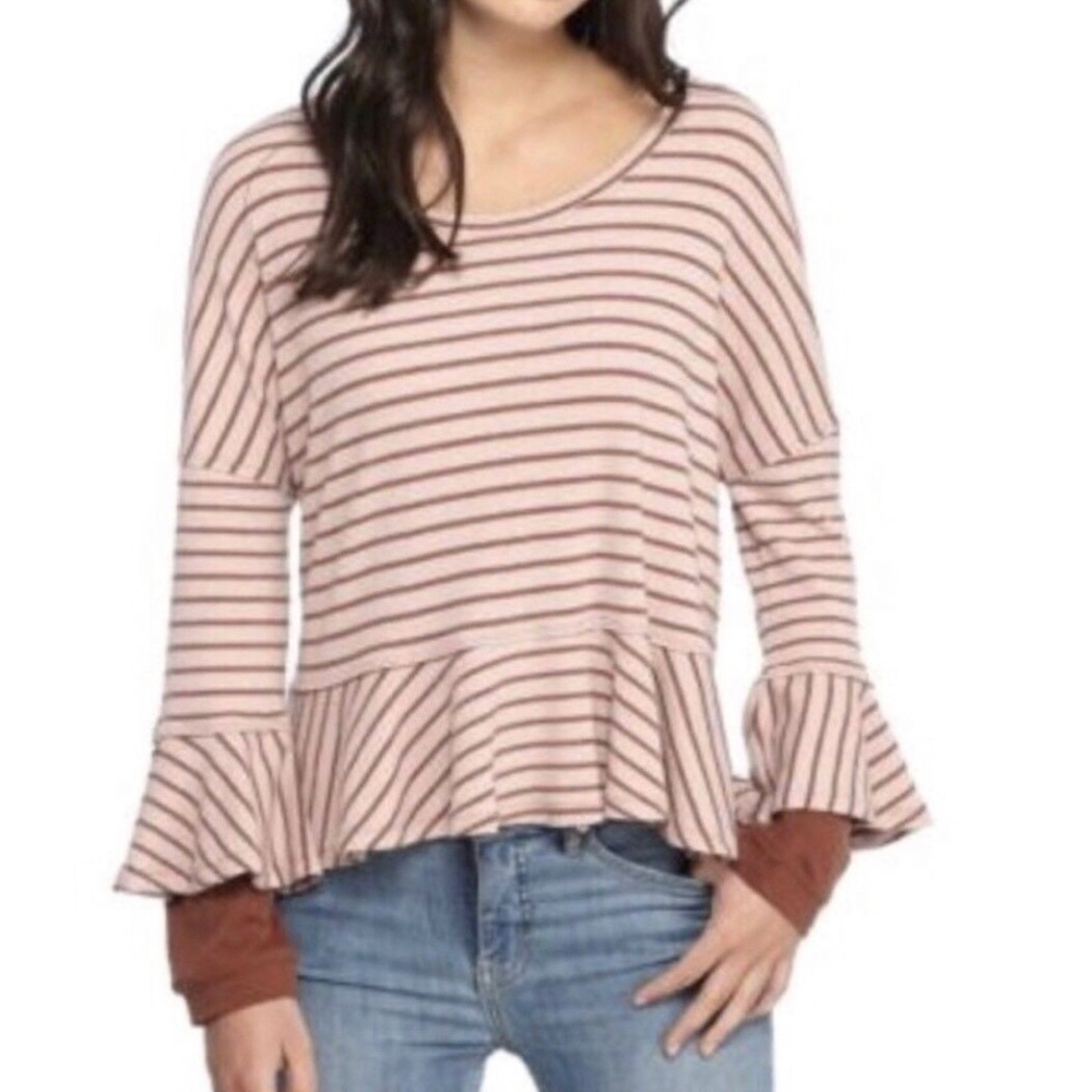 Free People Pink Round About Tee